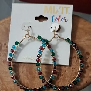 Mixit Colorful Beaded Hoop Earrings
